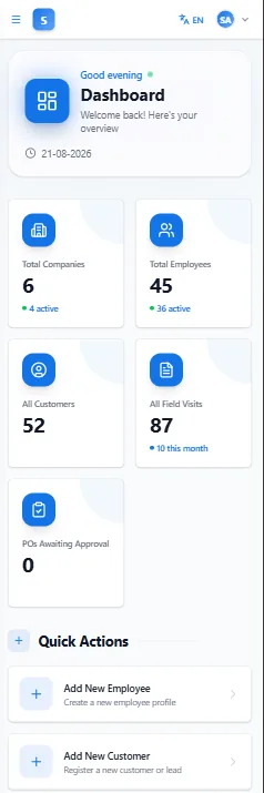 Sales Hero — mobile view